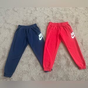 Nike Boy’s Red and Blue Joggers - XL
